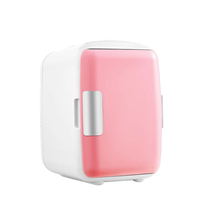 TUKAILAi Mini Fridges for Home Use, 4L Portable Cooler and Warmer, Compact Small Fridge for Skincare, Food & Drinks, Low Noise Quite for Bedroom, Office, Travel, Car (Pink)