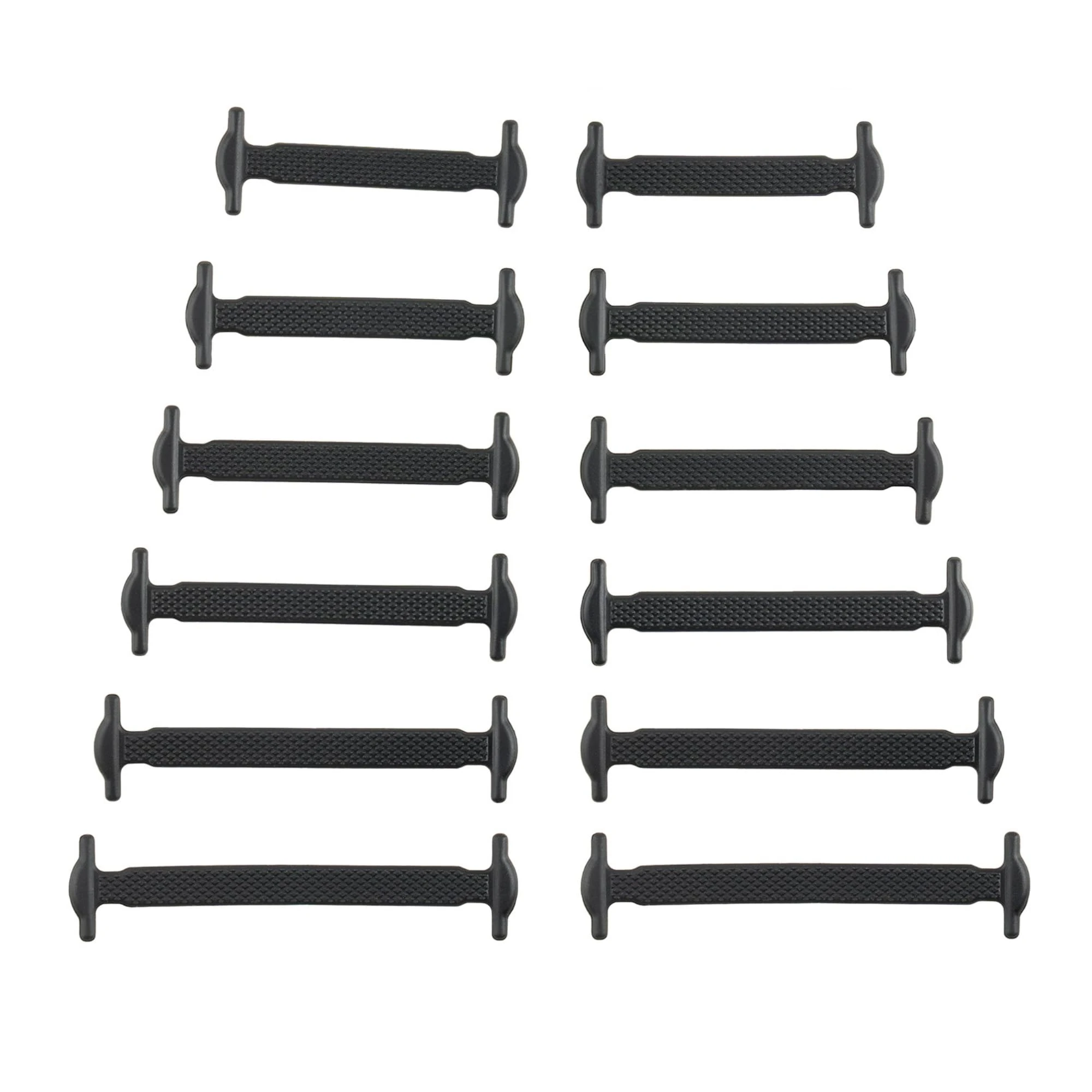 No Tie Laces for Kids and Adults, Elastic Laces for Trainers, Silicone Tieless Flat Shoelaces for Running Shoes (16pcs for Adults, Black)