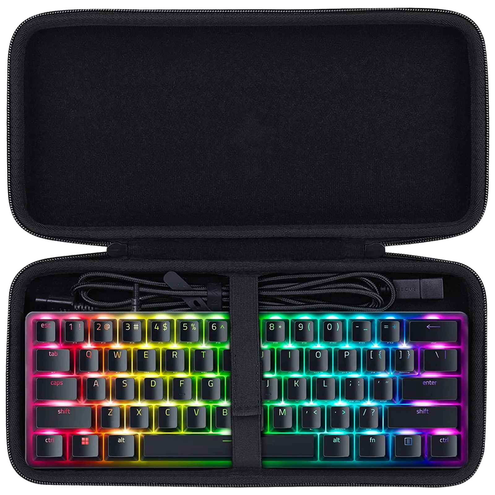 co2CREA Hard 60% Keyboard Storage Case for Razer Huntsman Mini/Snpurdiri 60% Gaming Keyboard, Case Only