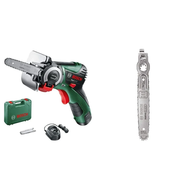Bosch Home and Garden NanoBlade Cordless Saw EasyCut 12 (1 Battery, 12 Volt System, NanoBlade Technology, in case)&NanoBlade Wood Basic 65 Cutting Depth in Wood, 2609256F43