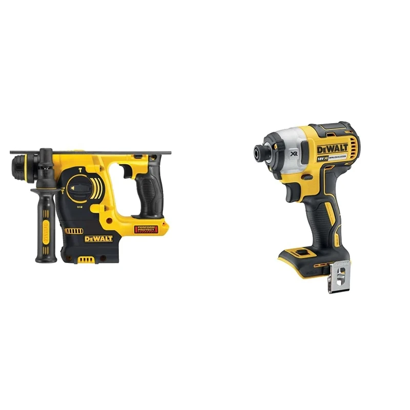 DeWalt DCH253N-XJ 18V XR Lithium-Ion SDS Plus Body Only Rotary Hammer Drill, 4.17 cm*13.07 cm*8.66 cm&DCF887N XR 18V 3 Speed BL Impact Driver Naked-Body ONLY, 18 W, 18 V, Multi, Bare Unit