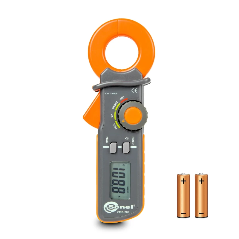 Sonel CMP-200 Clamp Meter - Alternating Currents up to 200 A, Measures Maximum Resolution of 0.1 mA
