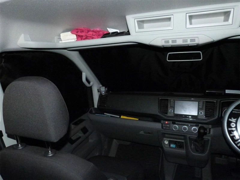 Thermal Blinds Compatible With Nissan Kubistar (First Generation) (Years 1995-2007) (Front Set) With Backing Colour in Red, Reversible