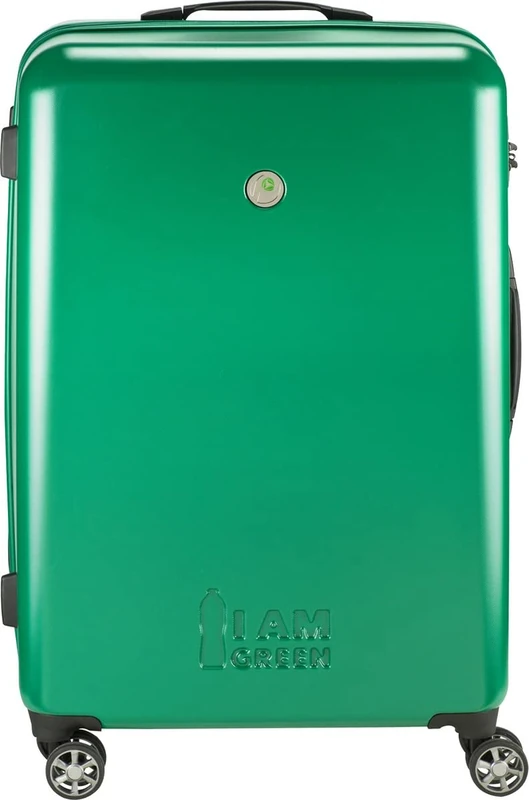 Princess Traveller Atlantic I AM Green Collection Suitcase, Green, Groß 76cm, Hard Shell Trolley with Swivel castors