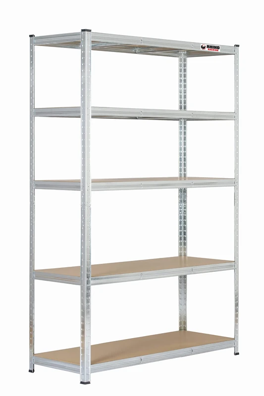 Rhino Racking - 5 Tier Heavy-Duty Industrial Storage Shelves - Galvanised - 180x120x45cm