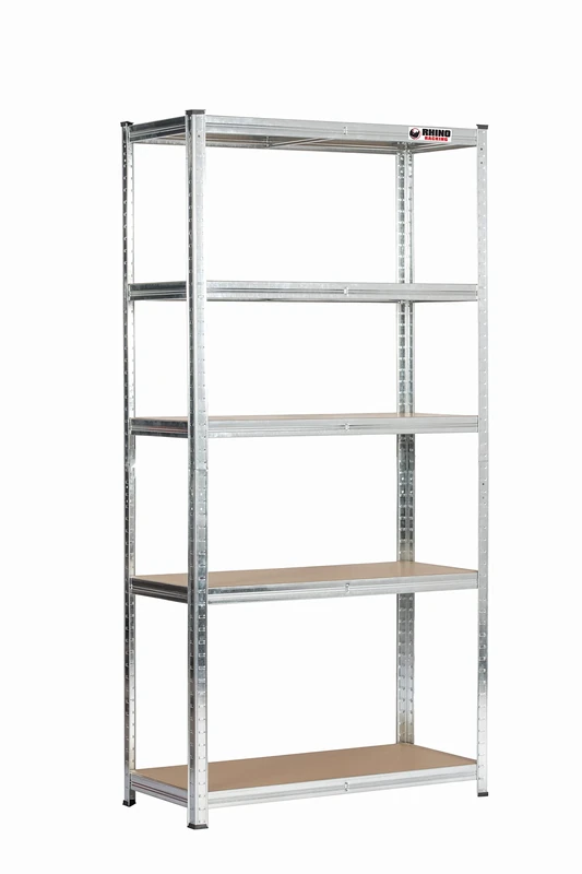 Rhino Racking - 5 Tier Heavy-Duty Industrial Storage Shelves - Galvanised - 180x90x40cm