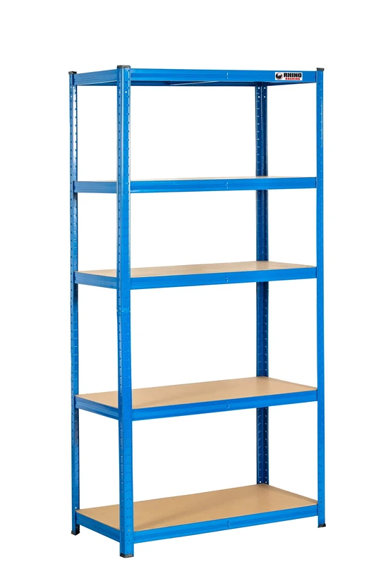 Rhino Racking - 5 Tier Heavy-Duty Industrial Storage Shelves - Blue - 180x90x45cm