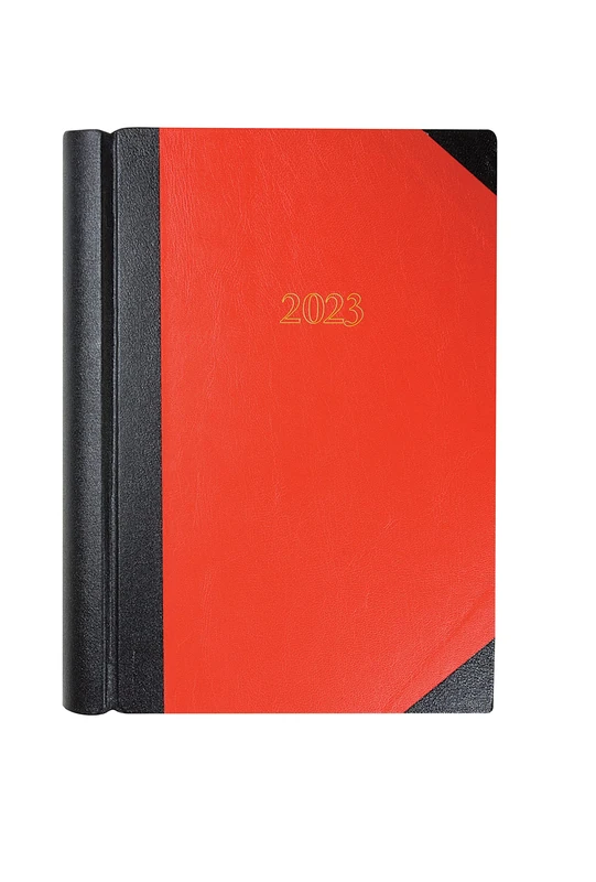 Collins Desk A4 Two Pages to a Day 2023 Diary - Red (42.15-23) - Complete Business Planner, Agenda and Journal Organiser