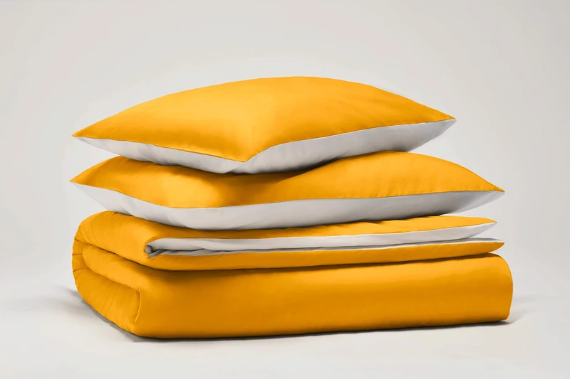 SWEET HOME Pantone™ Double Duvet Cover Set 255 x 200 cm 100% Cotton Percale 200 Thread Count - Double Sided Brown/White