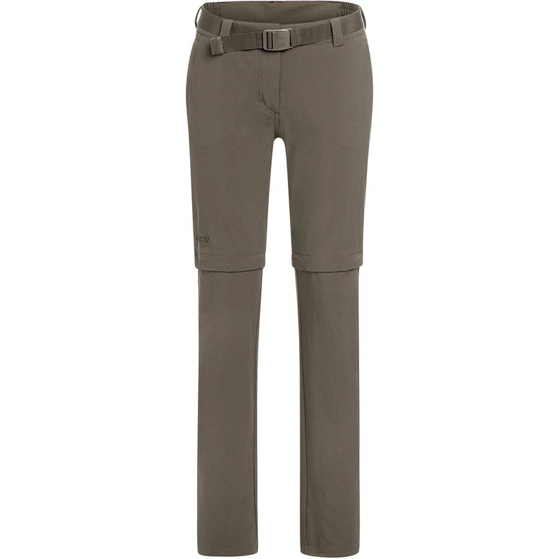 maier sports NATA 2, Women's Hiking Trousers, Water-Repellent Outdoor Trousers for Trekking and Hiking, Handy Zip-Off Function, PFC-Free, mSTRETCH pro 4 & Dryprotec Teak