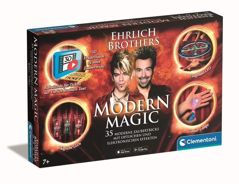 Clementoni 59313 Ehrlich Brothers Modern Magic, Magic Box for Children from 7 Years, Magic Equipment for 35 Modern Magic Tricks, Includes 3D Explanatory Videos, Ideal as a Gift