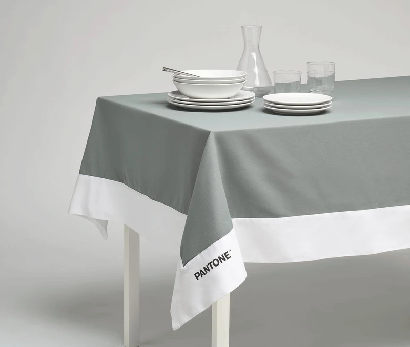 SWEET HOME Pantone™ - Rectangular Tablecloth 8 Places 140x240 cm, 100% Cotton 220 gr. - Grey - Image 1