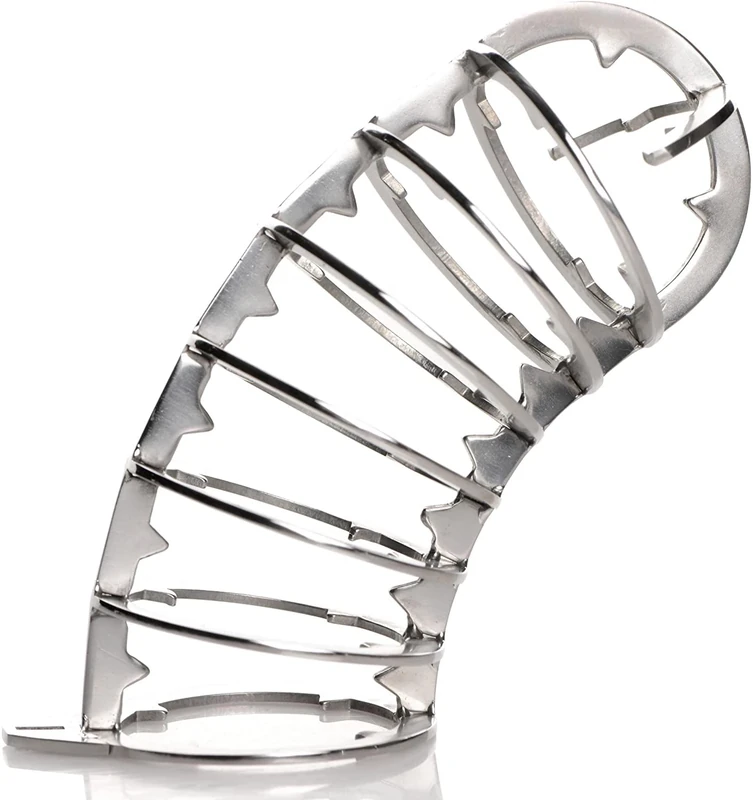 Master Series Spiked Chastity Cage, BDSM Bondage Restraint & Sex Accessories - Stainless Steel