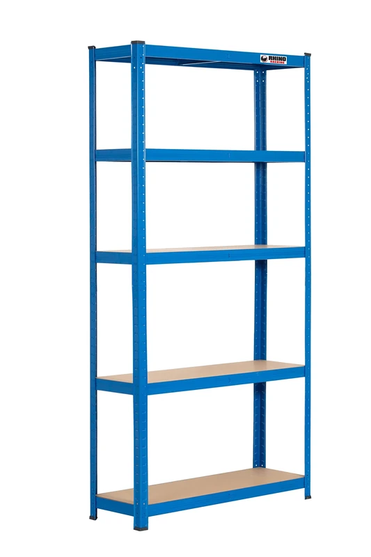 Rhino Racking – Heavy Duty Garage Shelving Unit – 200kg Load Weight Per Shelf – 1000kg Per Unit – 180x90x30cm - Blue – 5 Tier Storage Shelves – Shed Shelving