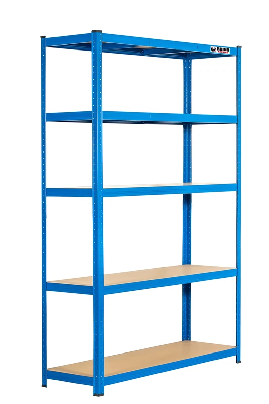 Rhino Racking - 5 Tier Heavy-Duty Industrial Storage Shelves - Blue - 180x120x40cm