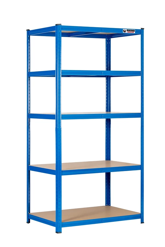 Rhino Racking - 5 Tier Heavy-Duty Industrial Storage Shelves - Blue - 180x90x60cm
