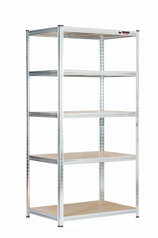 Rhino Racking - 5 Tier Heavy-Duty Industrial Storage Shelves - Galvanised - 180x90x60cm