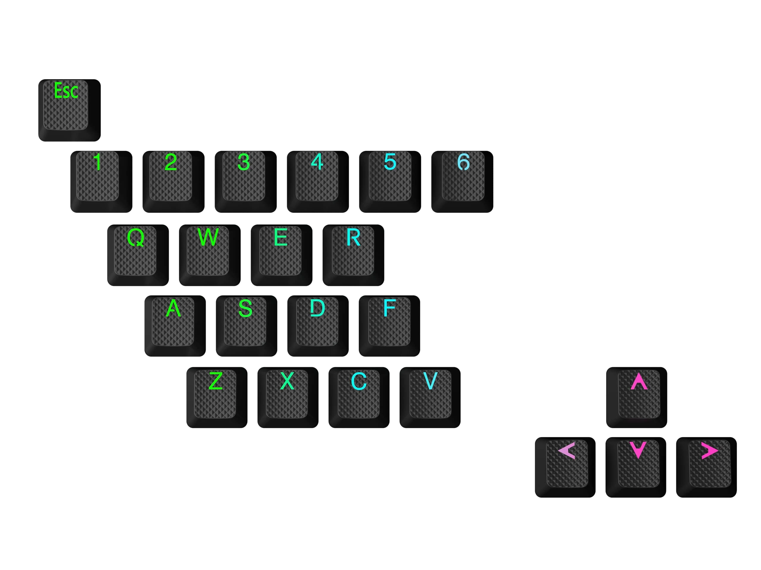 Ranked Rubber Keycap Set | Double shot Translucent | OEM Profile for Mechanical Gaming Keyboard (Black, 23 Keys)