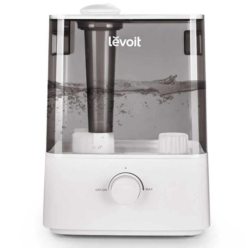 LEVOIT Classic300 Ultrasonic Top Fill Humidifier, Extra Large 4.5L Tank Last 60-Hour - Super Quiet, Easy to Use and Clean, 360° Rotation Nozzle, Simple Knob Control, Handle, Auto Shut Off, Gray
