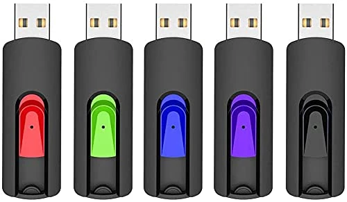 Vansuny 5Pack 32GB USB Stick USB 2.0 Flash Drive Memory Stick Thumb Drive Slide Retractable Jump Drive (5 Mixed Color, 32GB)