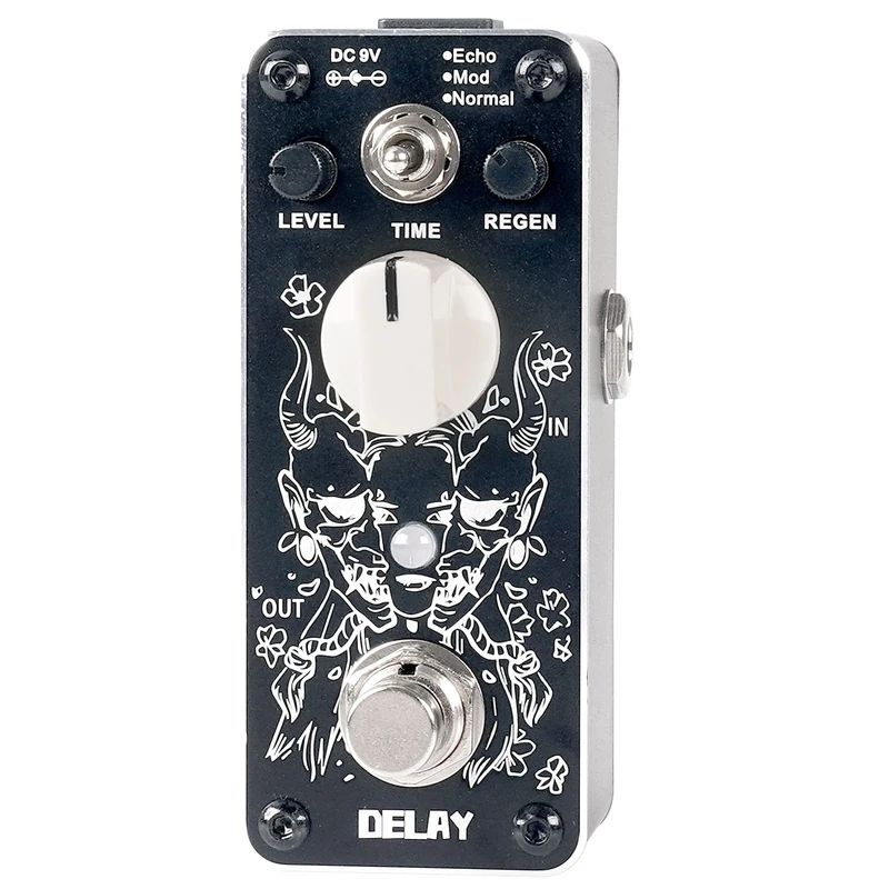 Sondery Digital Delay Pedal 3 Modes of Echo Modulation and Normal, True Bypass Mini Size Art Design Series