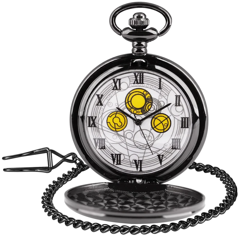 Tiong Pocket Watch Bronze Case White Dial with Chain