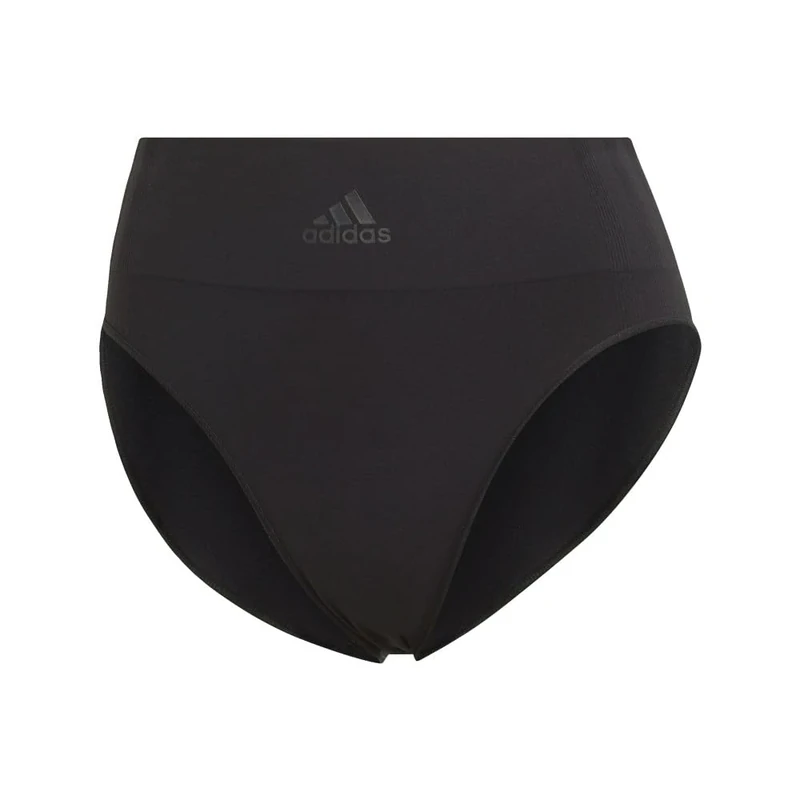 adidas Women's Seamless Hi-Leg Brief Panty Underwear, Black/Black, L (Pack of 2)