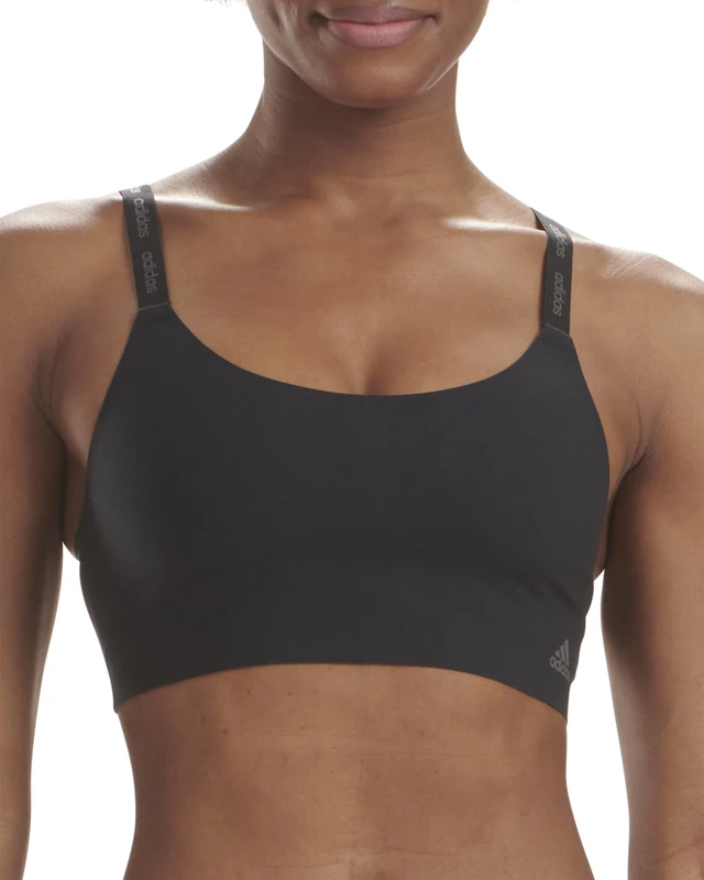 adidas Women's Micro Flex Wireless Seamless Lounge Bra Sports, Opaque, Black/Forge Iron, L