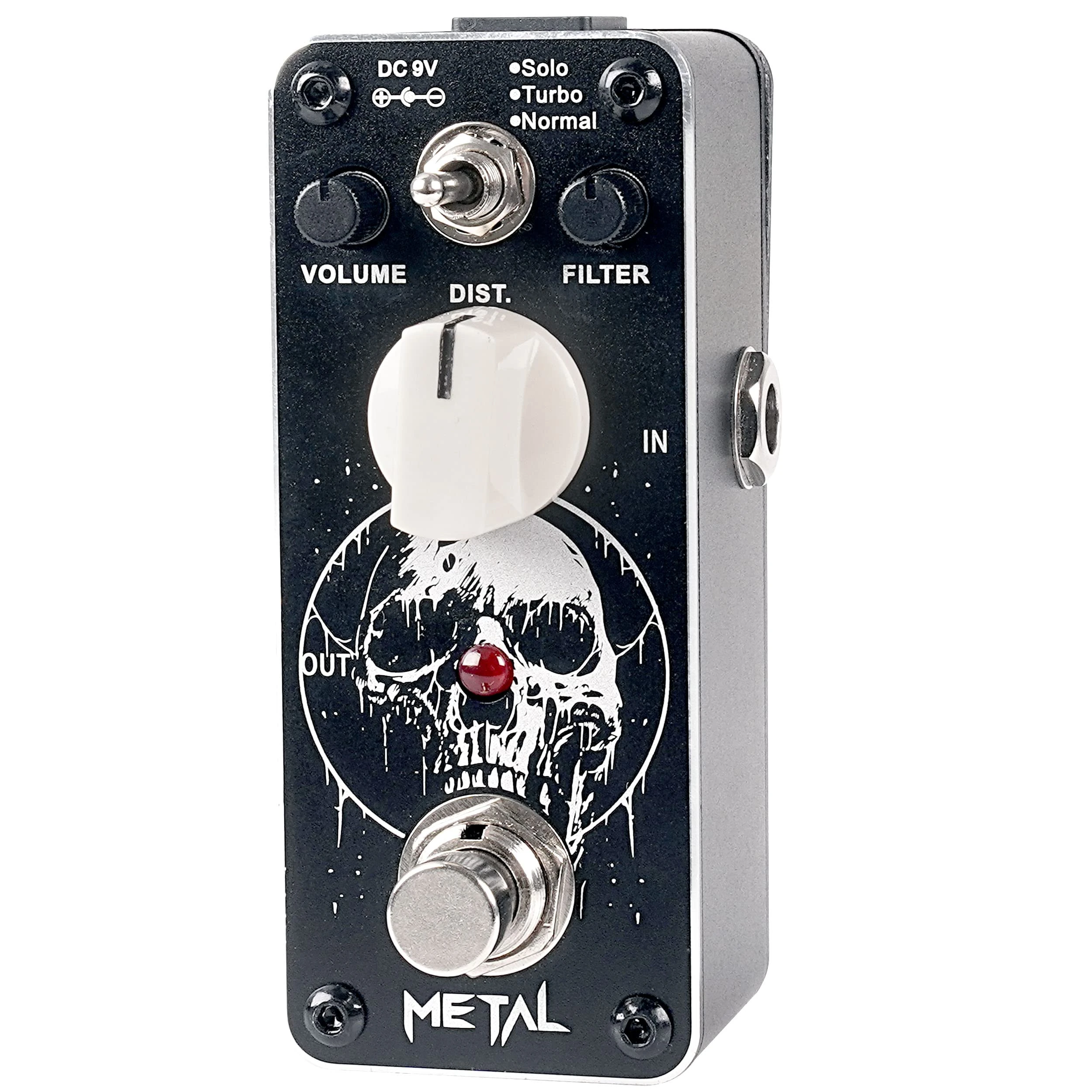 Sondery Metal Distortion Pedal for Electric Guitars, Warm Smooth Wide Range of Vintage Distortion, 3 Modes of Solo Turbo and Normal, True Bypass Mini Size Art Design Series