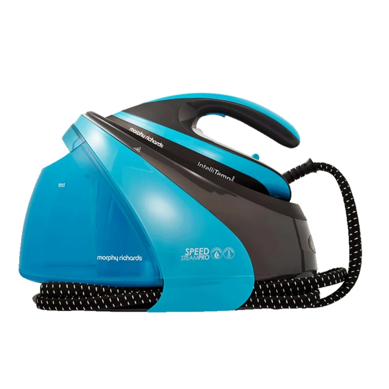 Morphy Richards SpeedSteam Pro Generator Iron, Ceramic Soleplate, Autoclean, 7 Bar Pressure, Intellitemp Technology, 70 to 120g rates, 590g Boost, 1.6L Water Tank, 1.8m Cord, 3000W, Blue, 332103