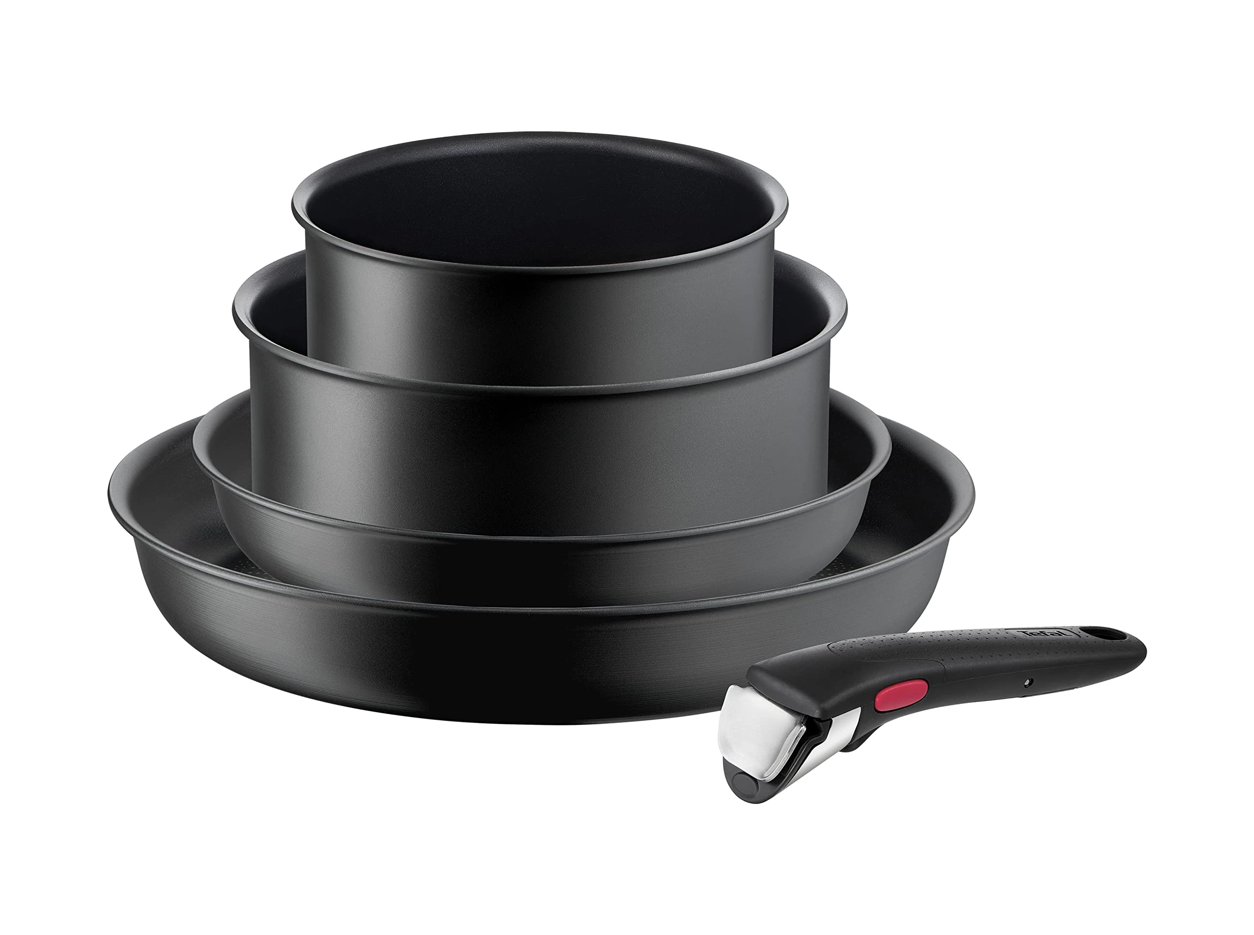 Tefal L76495 Ingenio Ultimate 5-Piece Cookware Set | Stackable | Non-Stick Coating | Suitable for Induction Cookers | Thermal Signal Temperature Indicator | Black