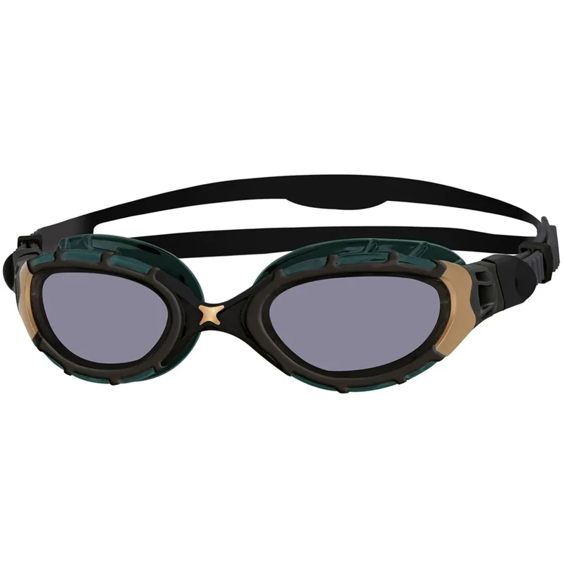 Zoggs Predator Flex Adult Swimming Goggles | Titanium Reactor Lens, Anti-Fog, UV Protection, Quick-Adjust Strap, Curved 180° Vision | Pool and Open Water