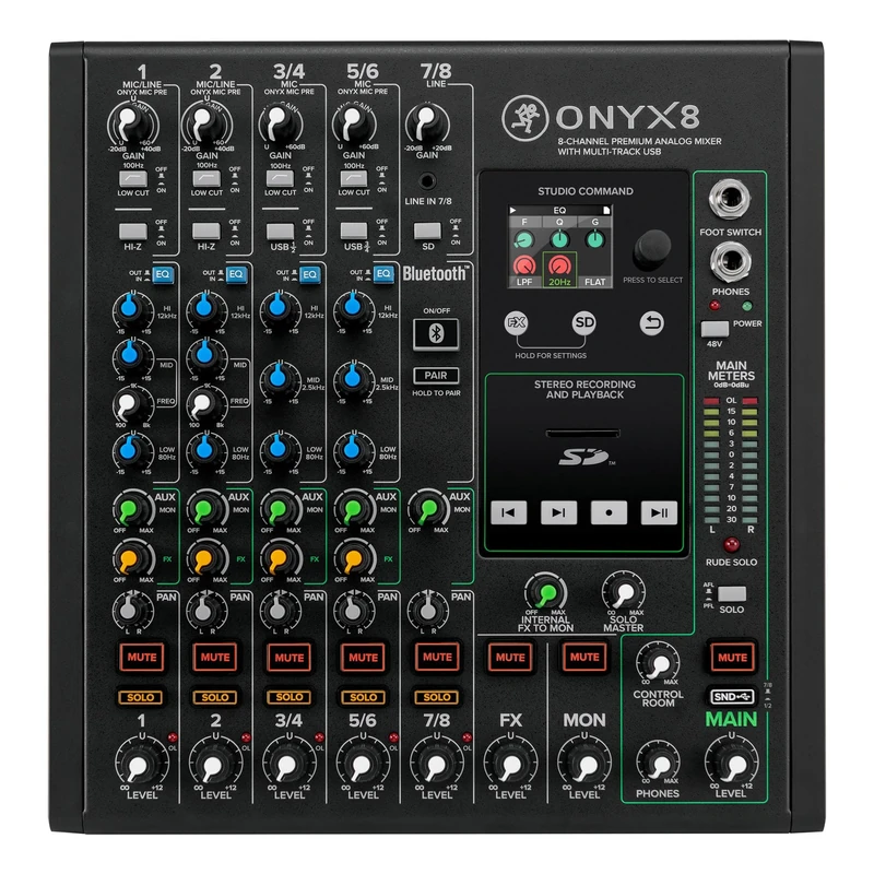 Mackie Onyx8 8-Channel Premium Analog Mixer with Multi-Track USB