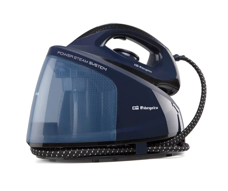 Orbegozo VP 8550 Steam Iron Station, Dry and Steam Iron, Temperature Controller, Self-Cleaning Button, Removable Water Tank 1.2 L, 2400 W, Blue - Image 1
