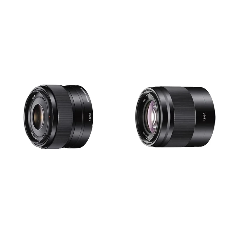 Sony SEL35F18 E Mount APS-C 35 mm F1.8 Prime Lens - Black & SEL50F18 E Mount - APS-C 50mm F1.8 Prime Lens (Black)