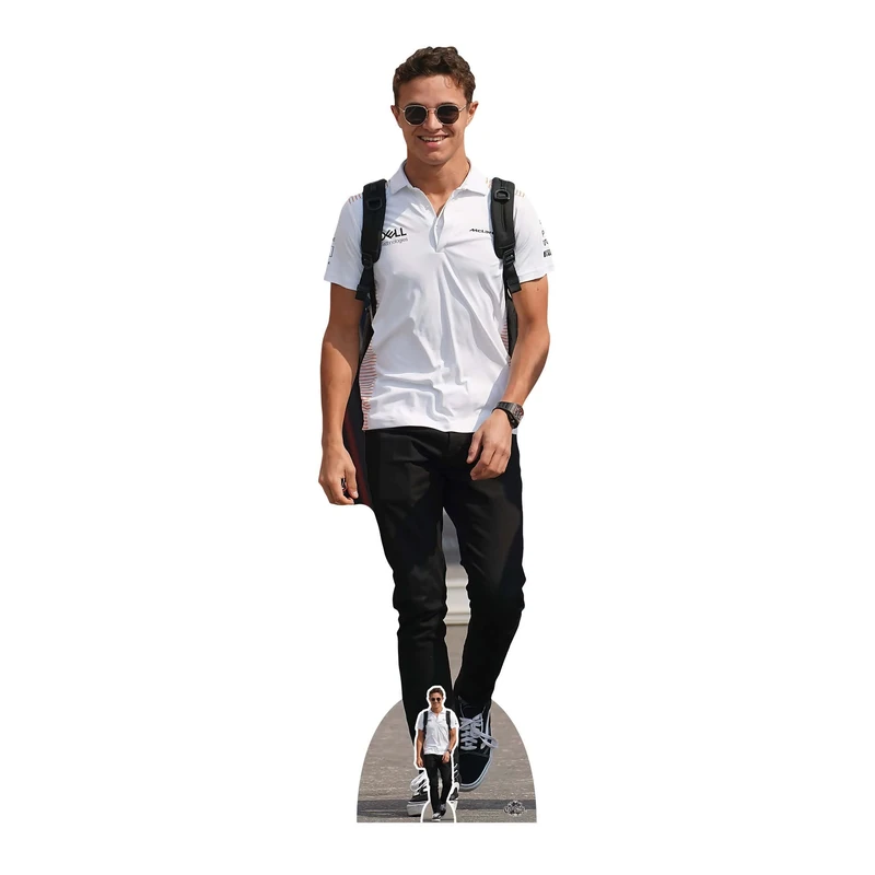 Star Cutouts CS943 Lando Norris Casual Outfit Lifesize Cardboard Cutout with Mini – Formula 1 Fan Display, Racing Party Decoration & Collector Gift