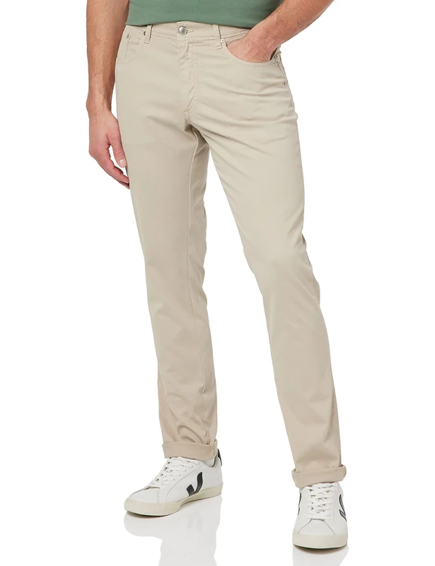 Hackett London Men's Texture 5 PKT Trousers, Taupe, 32W/30L - Image 1