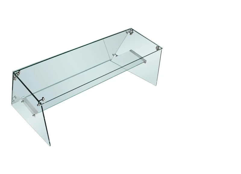 Polar Refrigeration Ice Cream Dessert Glass Surround Freezer Top, Hygienic Buffet Service Barrier, Fits Polar Refrigeration Deep Freezer GM499, Dimensions: 200(H)x1195(W)x654(D)mm | DF687 - Image 1