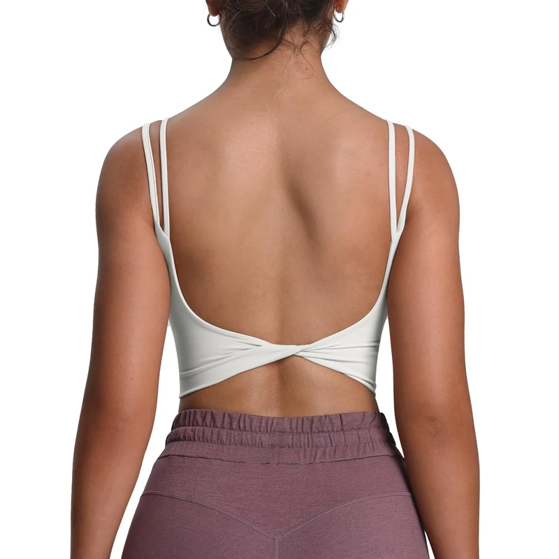 Aoxjox Women's Soft Sports Bra Opaque, 1 x White, M - Image 1