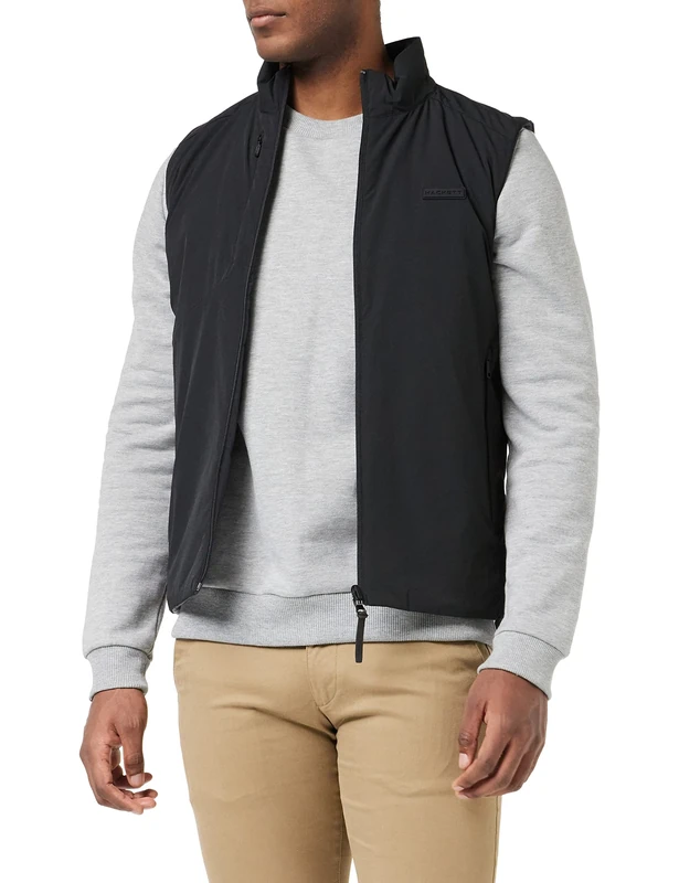 Hackett London Men's HS Interstellar Gilet Jacket, Black (Blk/Grey), XS