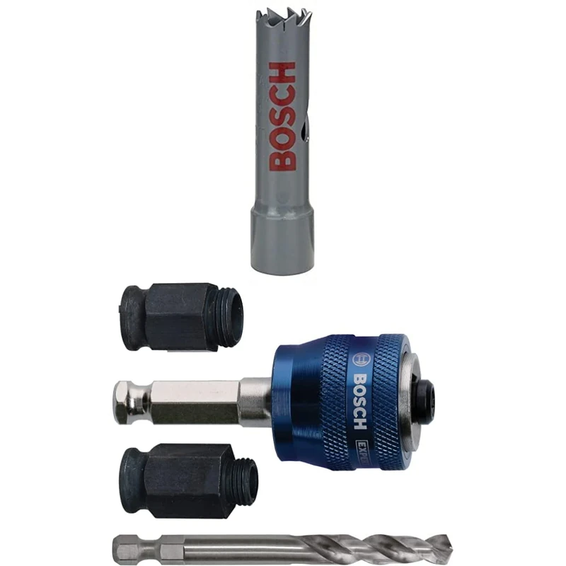 Bosch Professional Hole Saw HSS Bi-metal for standard adapter (for various materials, Ø 86 mm) + 4 pcs. Power Change Plus Starter Kit Set