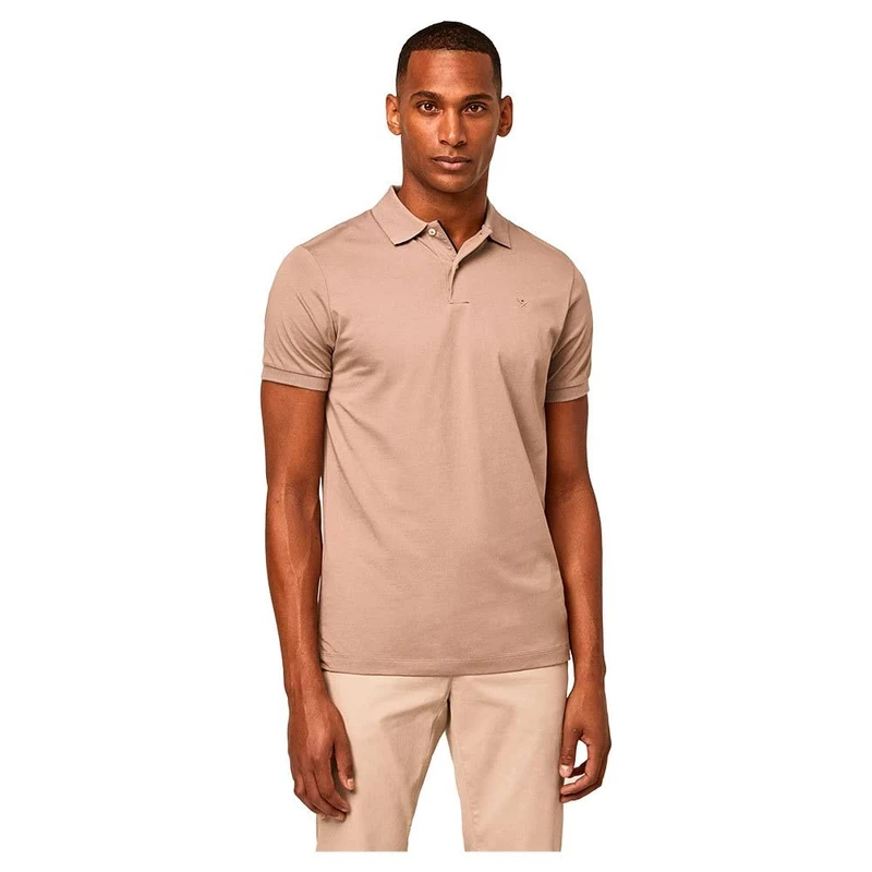 Hackett London Men's PIMA Cotton Polo Shirt, Taupe, XS