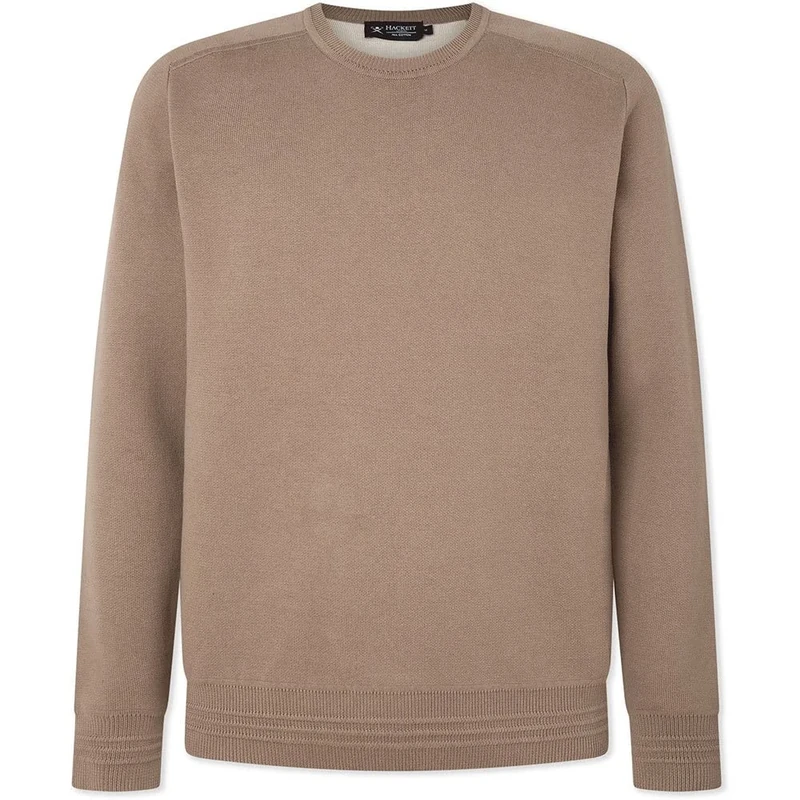 Hackett London men's DF KNIT SWEATSHIRT Sweatshirt, LT TAUPE/ECRU, XXL