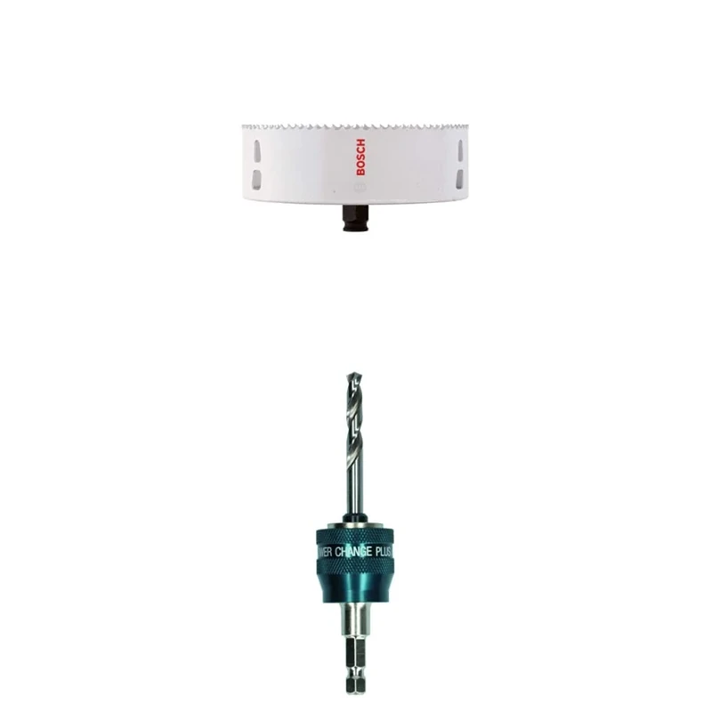Bosch Professional Hole Saw Progressor for Wood & Metal (Ø 177 mm) + 1x Power Change Plus Adapter (Socket 3/8" hexagonal shank, HSS-G Drill Bit Ø 7.15 x 85 mm)