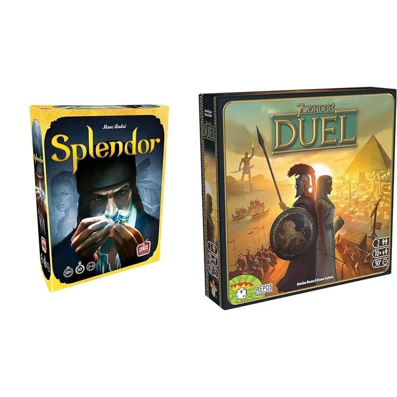 Space Cowboys UNBOX NOW | Splendor | Board Game | Ages 10+ | 2 to 4 Players | 30 Minutes Playing Time & Repos Production, 7 Wonders Duel, Board Game, Ages 10+, 2 Players 30 Minutes Playing Time