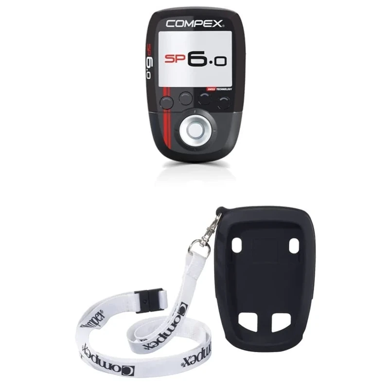 Compex SP 6.0 Wireless Muscle Stimulator Unisex Adult Protection Sleeve Wireless Remote With Lanyard - Black, N/A