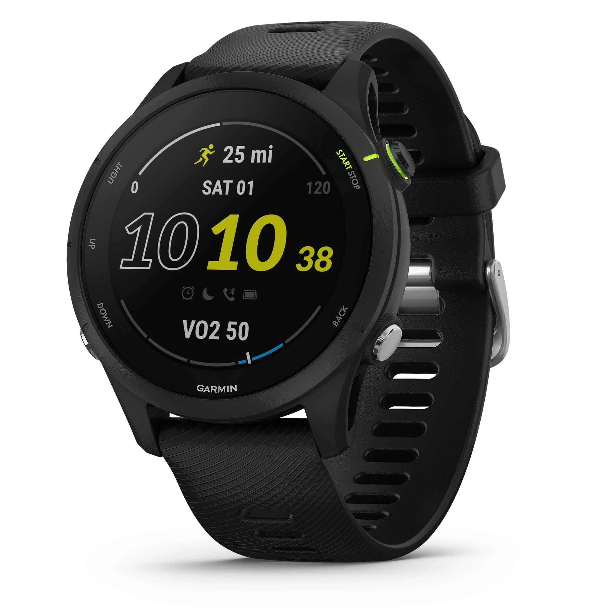 Garmin Forerunner® 255 Music GPS Running Smart Watch with Music Advanced Information Long Life Battery Black 46mm