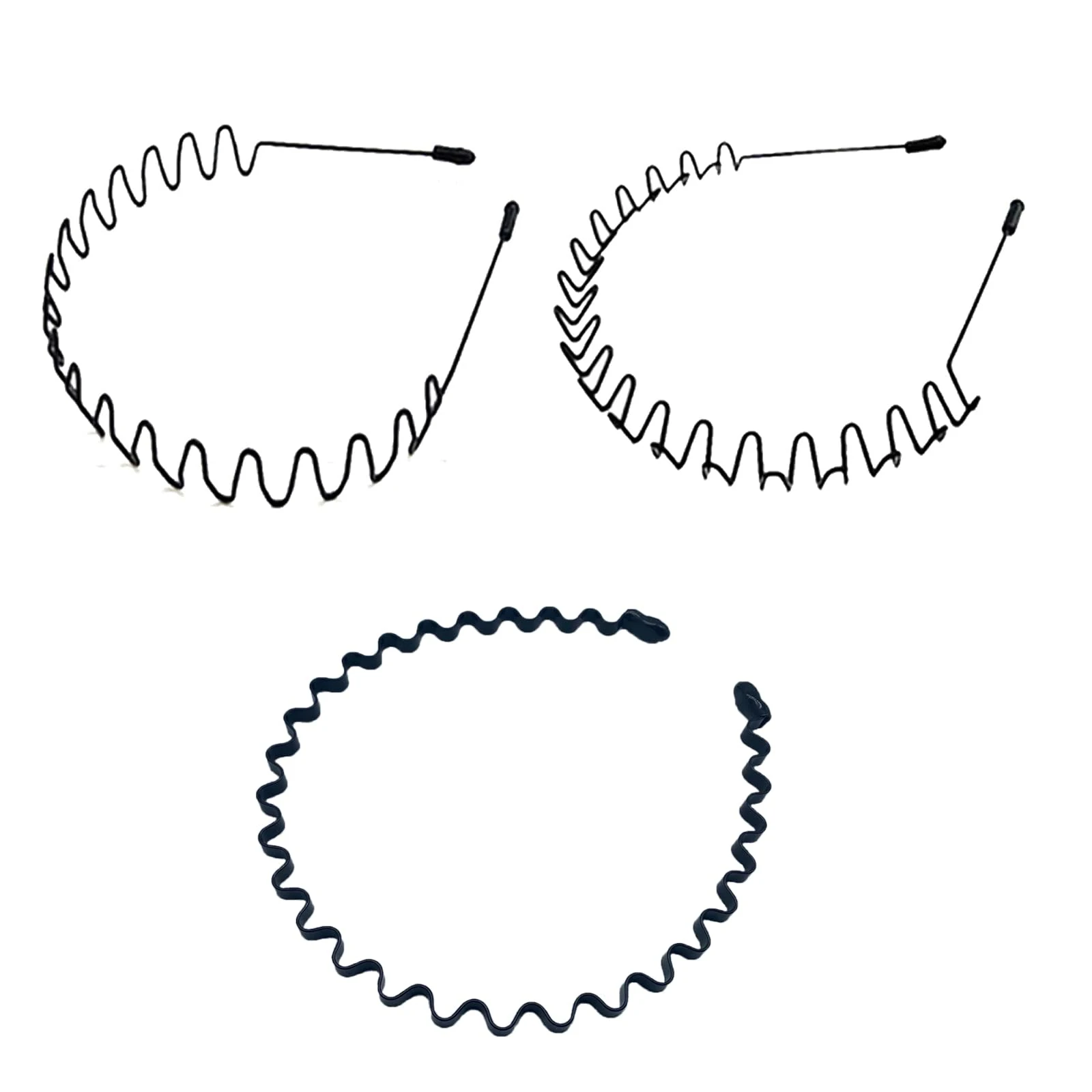 Mens Hair Band Sports Hair Bands For Men, Non-Slip Fashion Headband for Long Hair,Metal Hair Band For Men, Hair Hoop For Outdoor Sports,Daily Wear (3 Pieces)