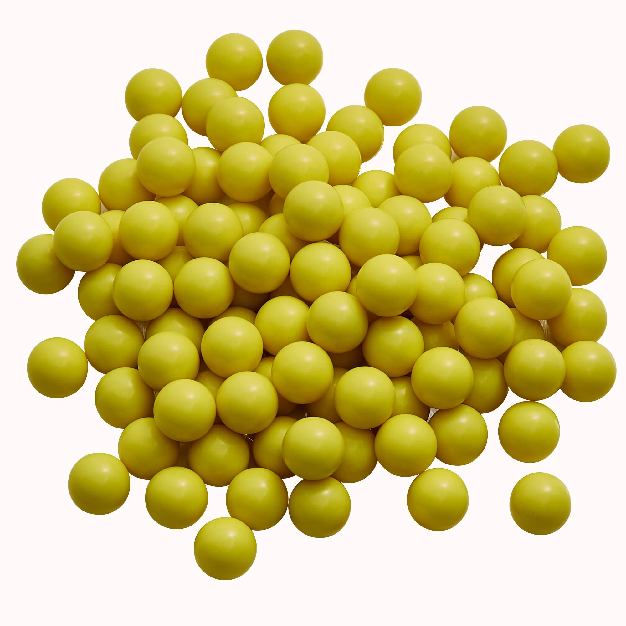LAMBID 100 x 0.50 Calibre Paintballs Reusable for Training and Self Defence, 0.50 Calibre Solid Seamless Hard Nylon Balls Ammunition Gotcha for Shooting (1.5 Grams Yellow)