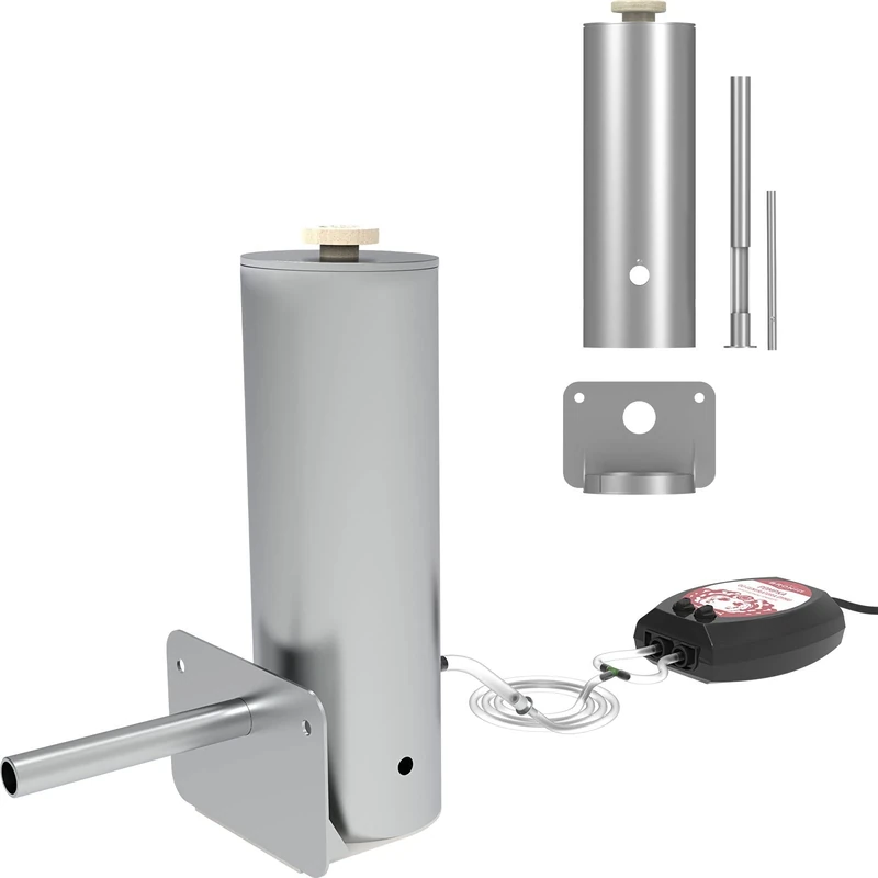 Browin 330123 Smoke generator for smoker, with pump 3.8/4 W and removable fill tube, for cold and warm smoking, Silver